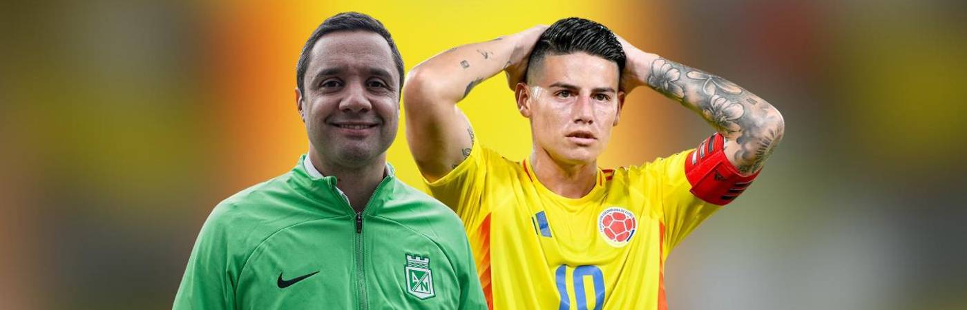 Presidente de Nacional, Sebastián Arango (izq) y James Rodríguez (der). FOTOS: INSTAGRAM NACIONALOFICIAL Y JAMESRODRIGUEZ10