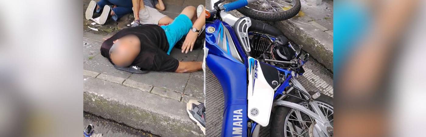 Accidente por piques ilegales en Manrique. FOTO: CORTESÍA DENUNCIAS ANTIOQUIA