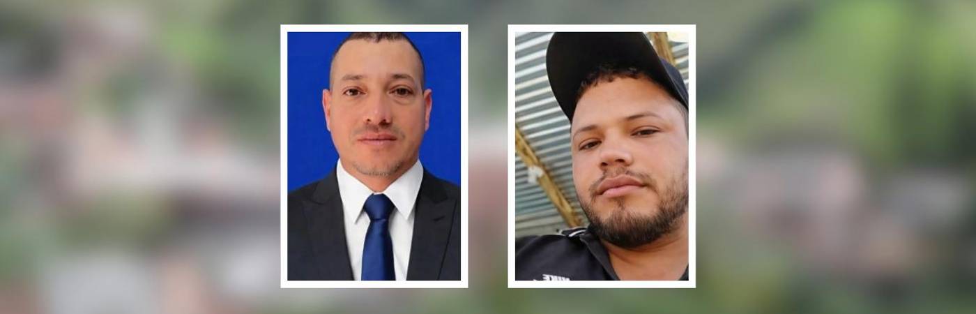 Jhon Hernán Durango (izq.) y Álex Fernando Posada Durango (der.), hallados sin vida en Briceño, Antioquia. FOTO: REDES
