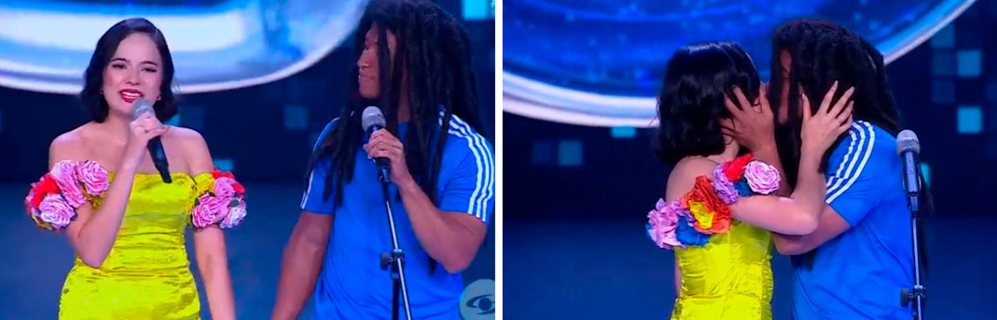 Los tortolitos hicieron erizar a Amparo Grisales. /FOTO: CAPTURA DE PANTALLA 