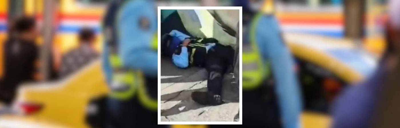 Un comparendo de movilidad terminó en una agresión física el pasado martes, 27 de octubre. FOTOS: ARCHIVO CARLOS VELÁSQUEZ (FONDO) Y CAPTURA DE VIDEO ITAGUÍ HOY (DETALLE)