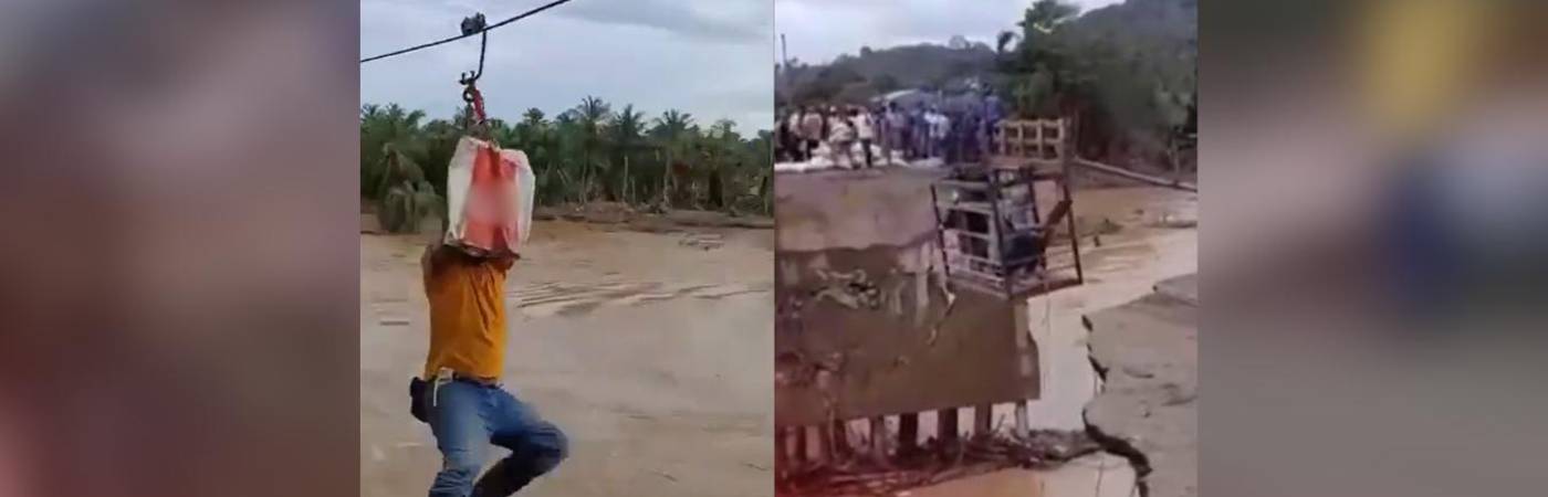 Así se transportan en las garruchas. FOTOS: X @COLOMBIAOSCURA (IZQ) Y @LACHIVADEURABA (DER)