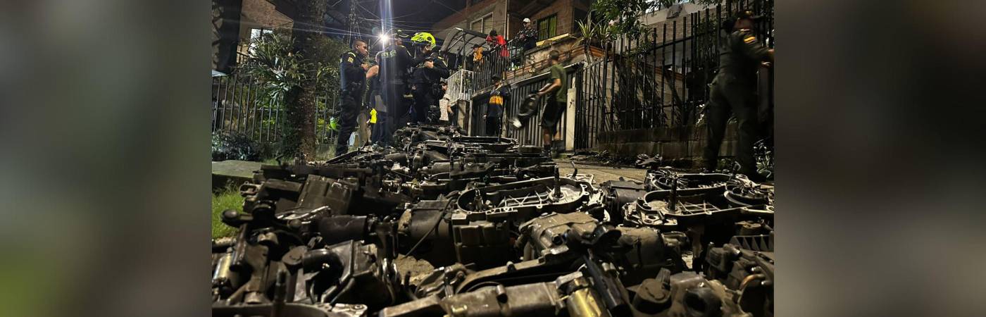 La Policía decomisó 24 motores con reporte por hurto. FOTO: POLICÍA NACIONAL