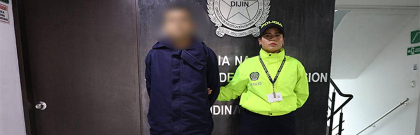 Capturado por intento de feminicidio de su expareja en Urabá. FOTO: CORTESÍA POLICÍA NACIONAL 