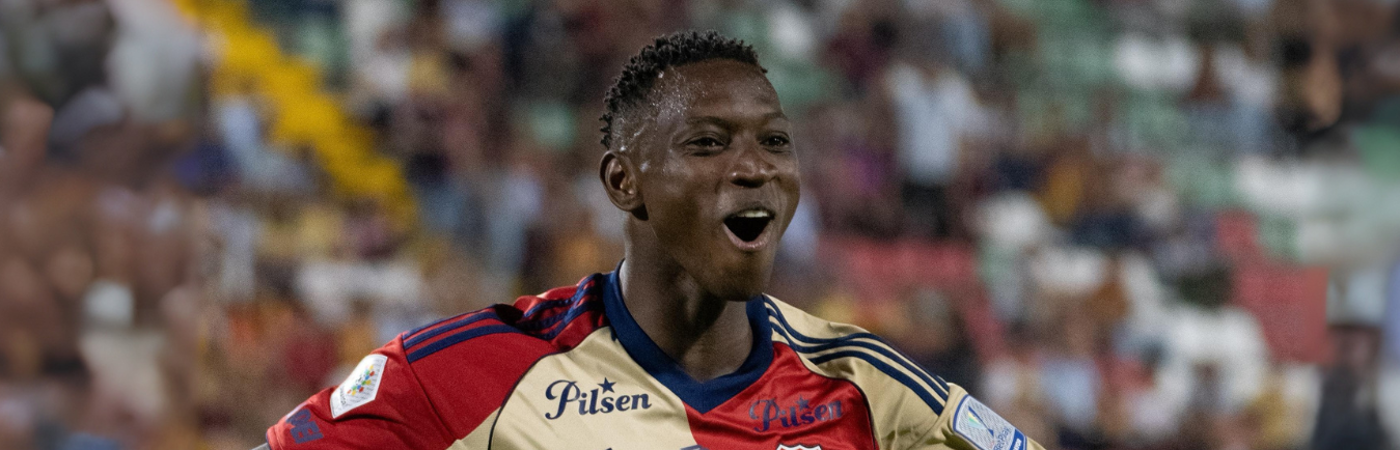 Mender García puso el 2-2 parcial en el estadio Manuel Murillo Toro. / FOTO: CORTESÍA DIM