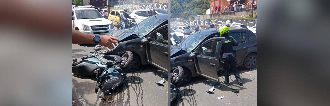 Accidente ocurrido en la autopista Norte, zona de ingreso al corredor Nacional, Medellín - Bogotá. /FOTOS: DENUNCIAS ANTIOQUIA