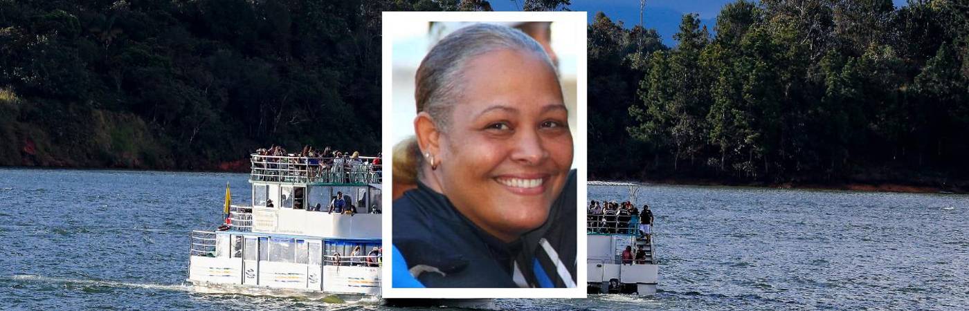 Embarcaciones en la represa de Guatapé. FOTO: ARCHIVO JAIME PÉREZ Y TOMADA DE REDES SOCIALES (DETALLE VÍCTIMA)