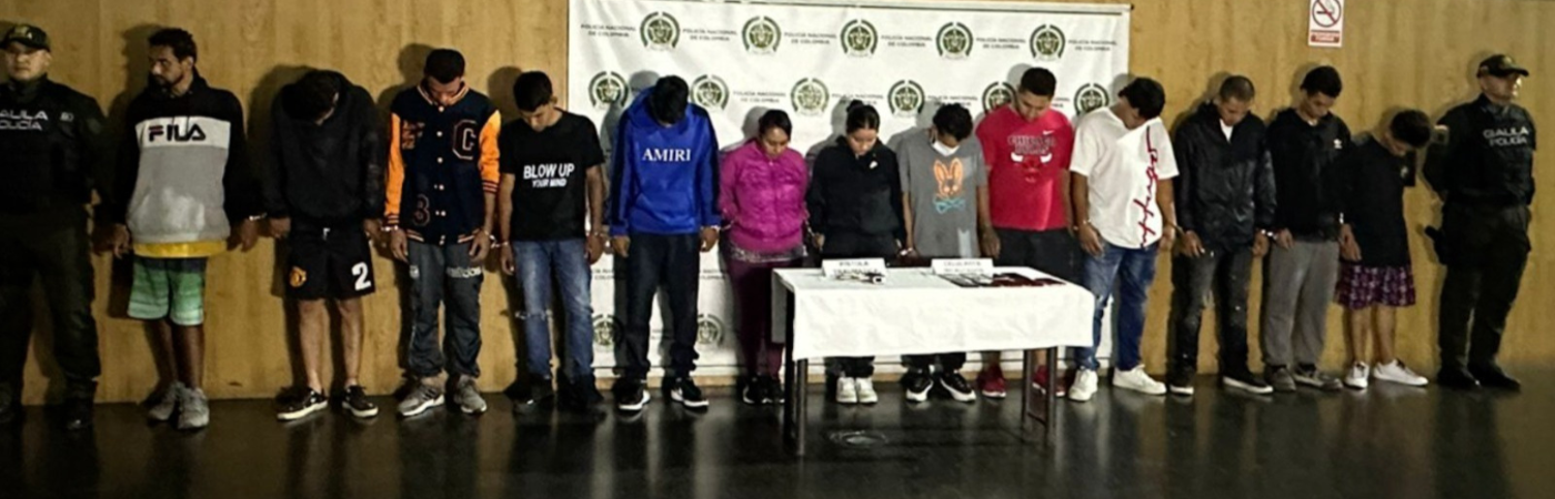 Capturados 13 presuntos integrantes del grupo delincuencial los Mondongueros. /FOTO: CORTESÍA