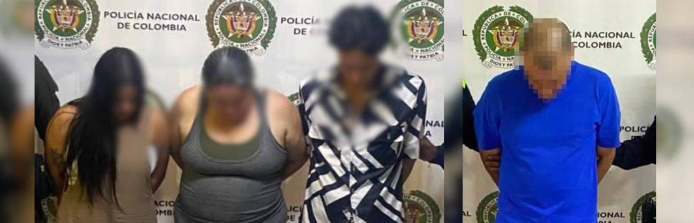 Estas fueron las cuatro personas capturadas por la Policía. FOTO: POLICÍA METROPOLITANA