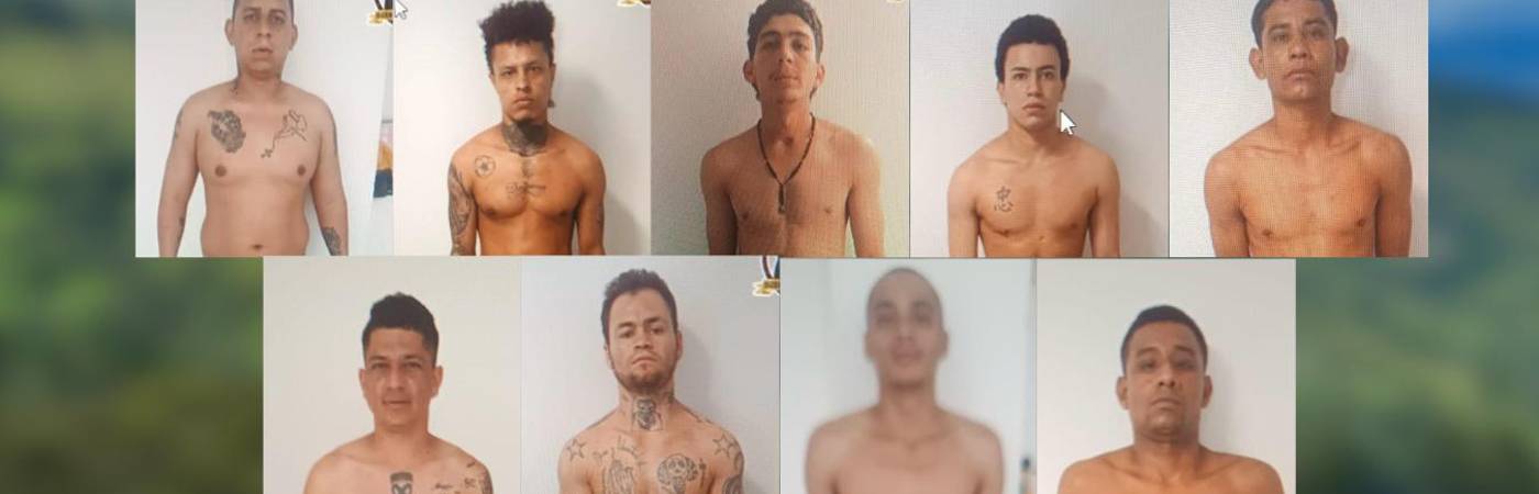 Estos son los nueve hombres que se evadieron de la cárcel municipal de Titiribí. FOTOS: ALCALDÍA DE TIRIBÍ Y CORTESÍA