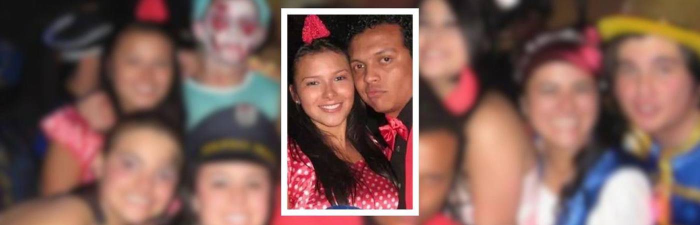 Al fondo, la tan recordada fiesta de Halloween. Al centro, Laura Moreno y Luis Andrés Colmenares. FOTOS: REDES SOCIALES