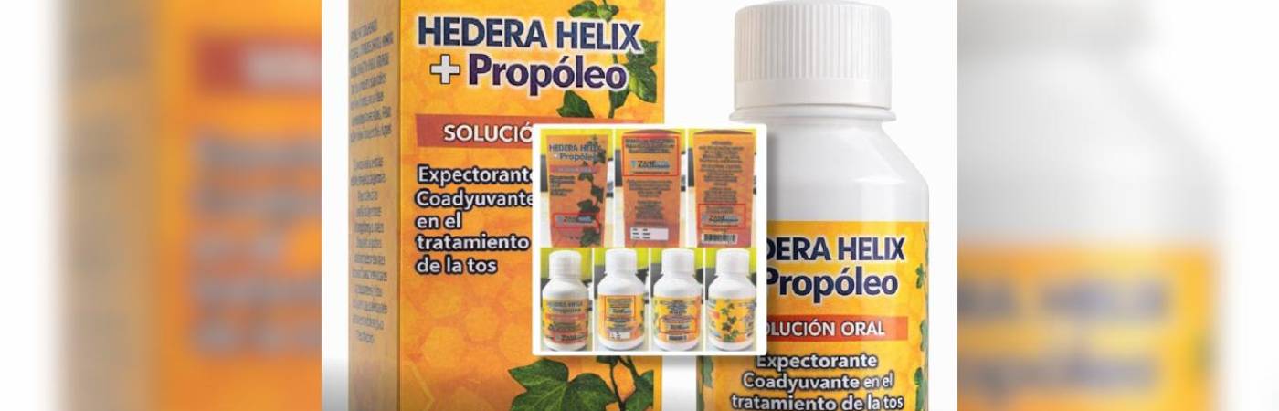 Hedera Helix + Propóleo, producido por Zanecol es el producto denunciado. FOTO: CORTESÍA INVIMA