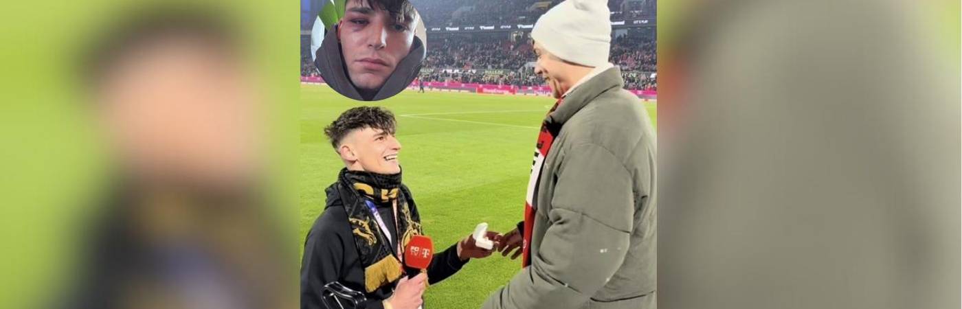 Él es Pascal Kaiser, árbitro de la Bundesliga de Alemania. Le pidió matrimonio a su pareja en un partido. FOTOS: TOMADAS DE X @CURIOSIDADESEU (PRINCIPAL) Y @VICTORG91 (DETALLE)