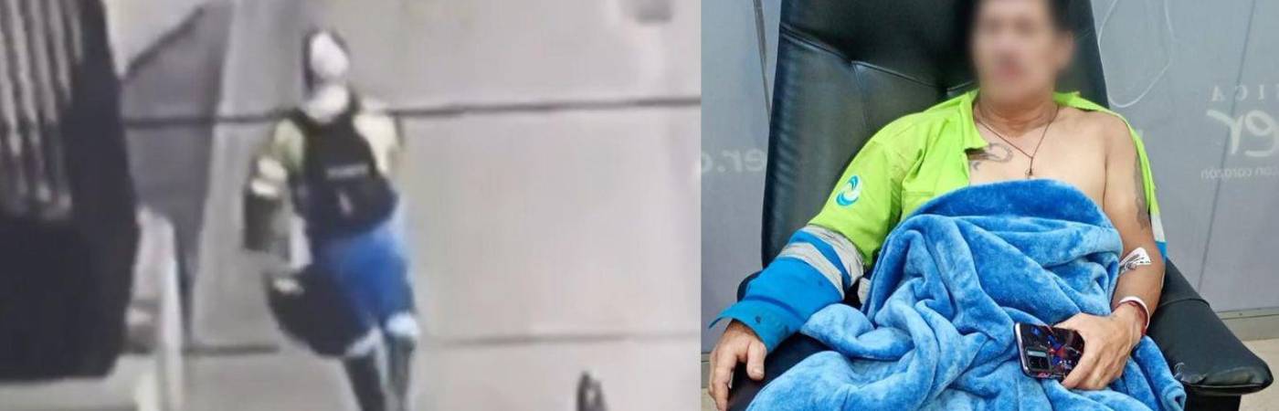 El trabajado sufrió lesiones complejas tras la golpiza. / FOTOS: CAPTURA DE VIDEO Y CORTESÍA