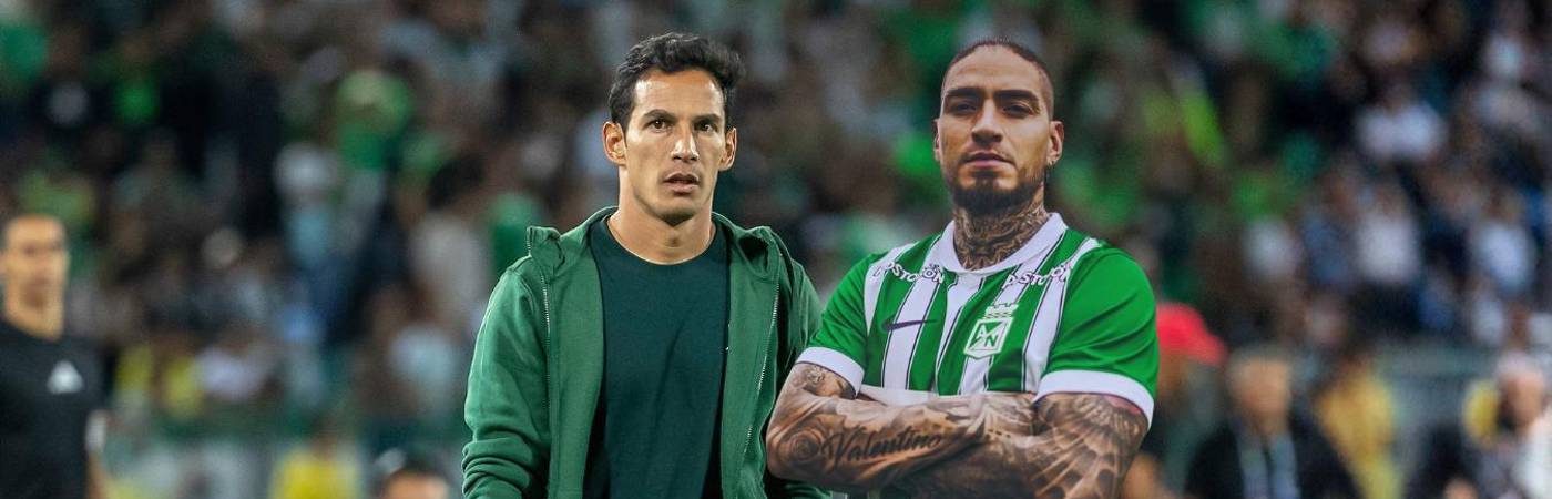 Diego Arias, director técnico de Atlético Nacional (izquierda) y Cristian ‘Chicho’ Arango (detalle). FOTOS: JUAN ANTONIO SÁNCHEZ Y ATLÉTICO NACIONAL