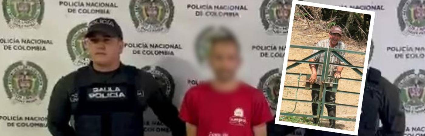 El hombre fue capturado por el secuestro de Fabio de Jesús Berrío (foto detalle). FOTO: CORTESÍA POLICÍA ANTIOQUIA Y TOMADA DE REDES