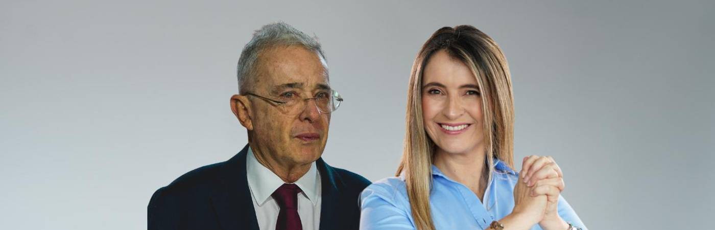 El expresidente Álvaro Uribe Vélez y la senadora Paloma Valencia. FOTOS: COLPRENSA Y X @PALOMAVALENCIAL
