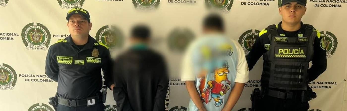 Presuntos responsables de asesinato en el Centro de Medellín. /FOTO: CORTESÍA MEVAL