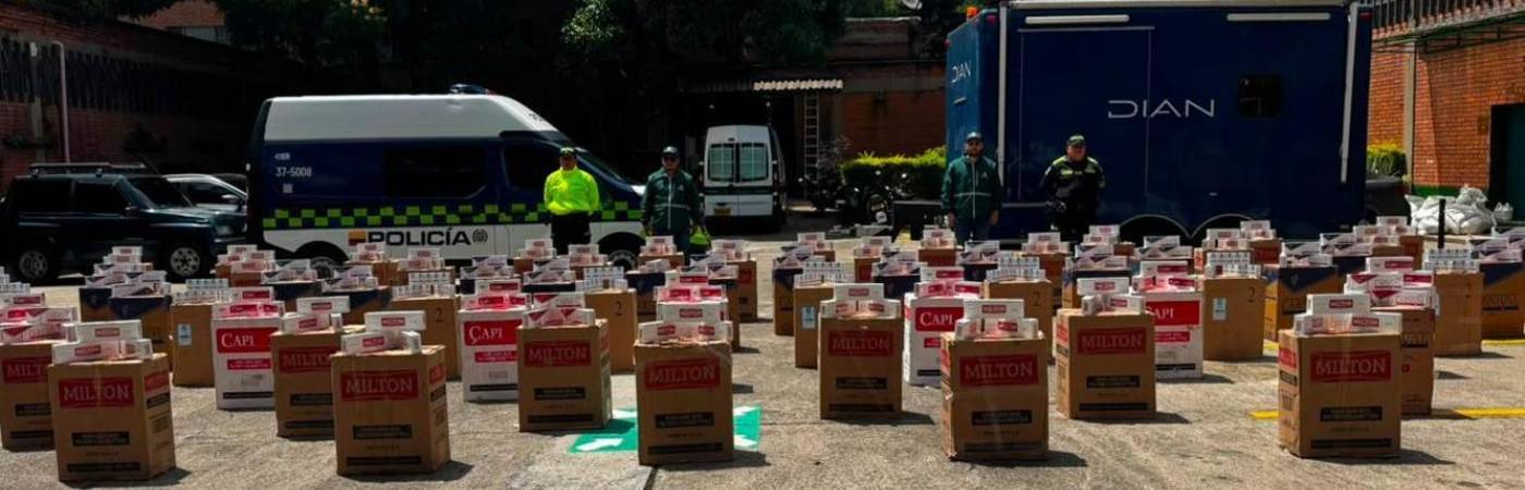 La mercancía era almacenada en una bodega clandestina y distribuida en el área metropolitana. FOTO: POLICÍA METROPOLITANA VALLE DE ABURRÁ