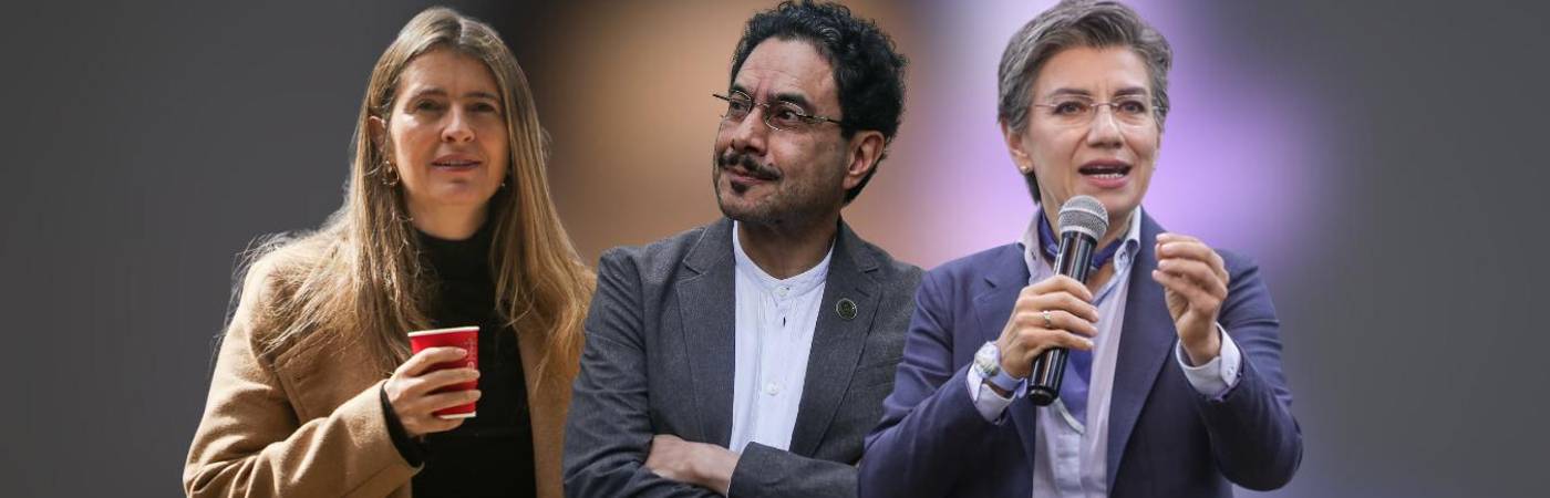 Paloma Valencia, Iván Cepeda y Claudia López buscan llegar a la Casa de Nariño. FOTOS: TOMADAS DE REDES