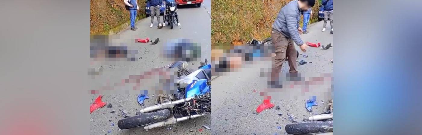 Accidente de tránsito en Santa Elena. FOTO: CORTESÍA DENUNCIAS ANTIOQUIA