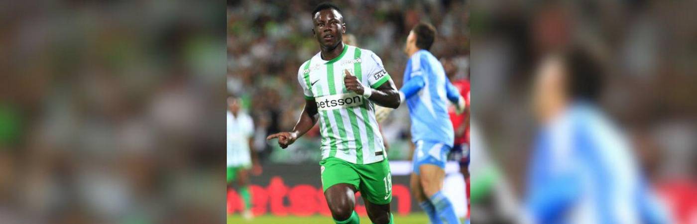 Marino Hinestroza viene de marcarle doblete al DIM en el pasado clásico antioqueño que ganó Nacional por goleada 5-2. /FOTO: CAMILO SUÁREZ