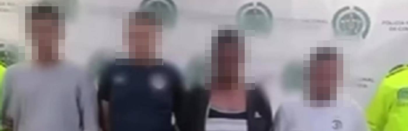 Ellos son 4 de los 5 capturados. FOTO: CORTESÍA POLICÍA NACIONAL