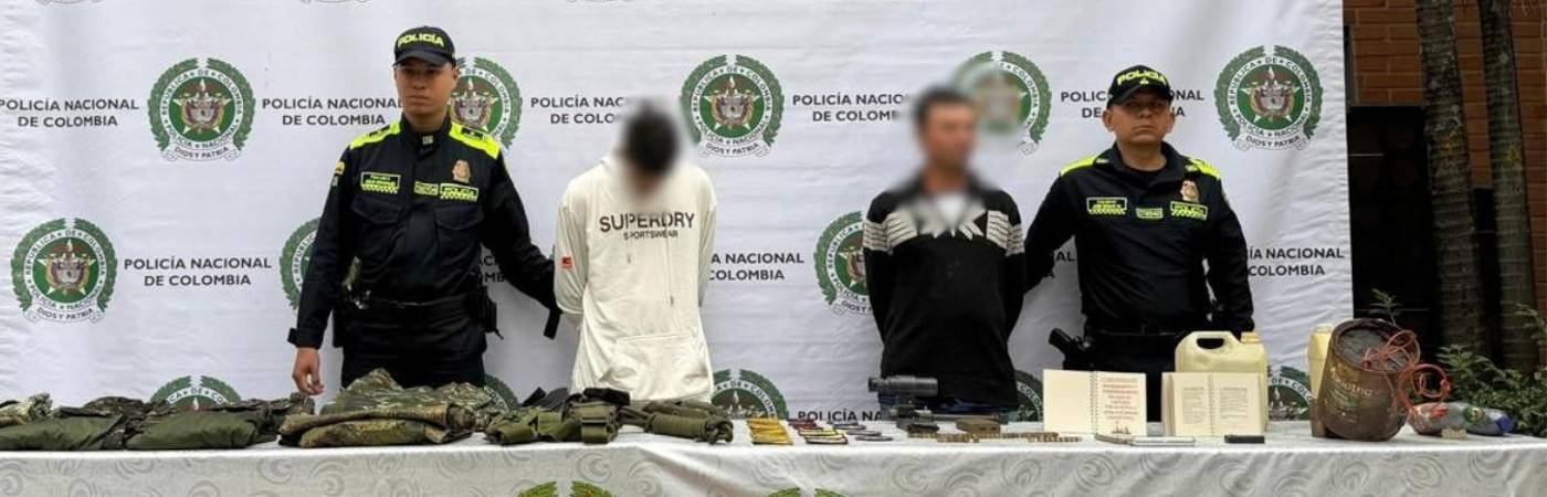 Capturados por presunto abastecimiento de material de intendencia a disidencias de las Farc. FOTO: CORTESÍA ALCALDÍA DE MEDELLÍN