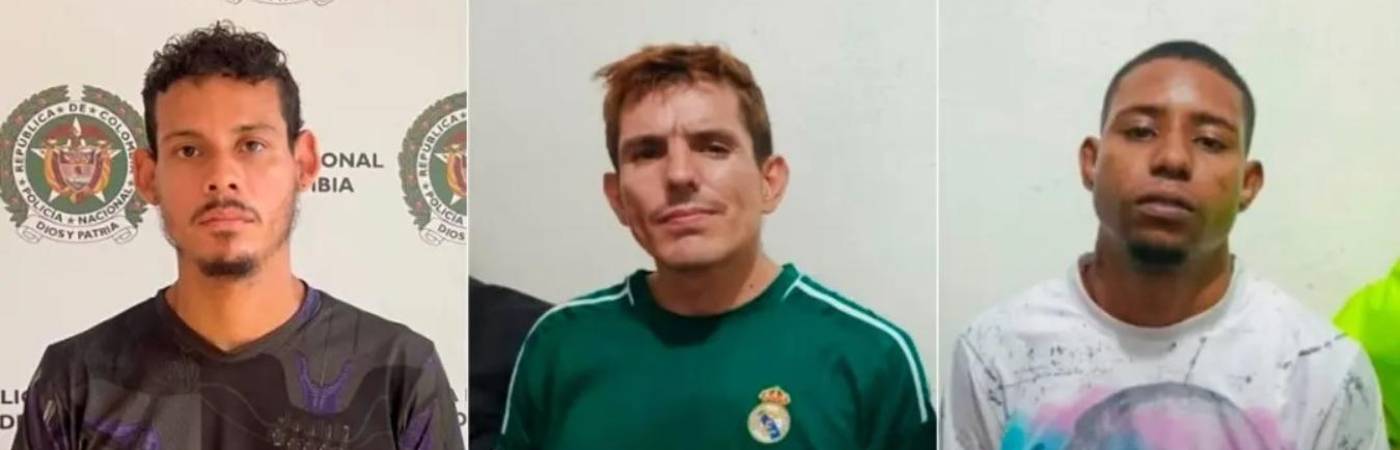 Los capturados de izquierda a derecha: alias Gafas, alias Cali y alias el Mello. /FOTOS: CORTESÍA