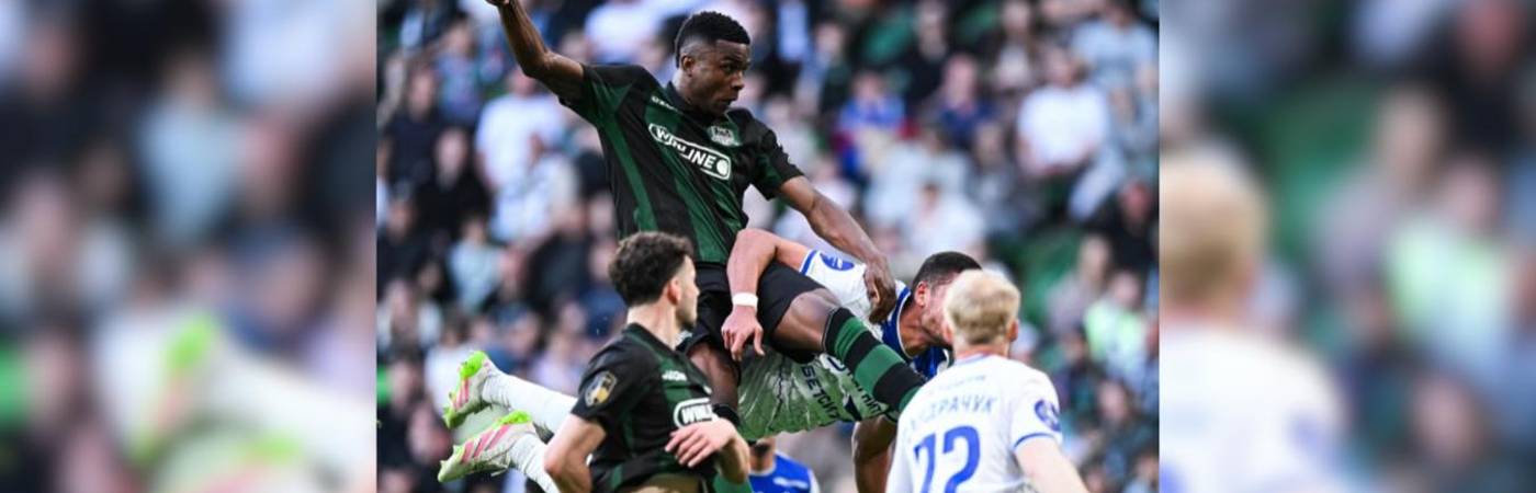 Cabezazo de Jhon Córdoba que otorgó la victoria del Krasnodar de Rusia. FOTO: INSTAGRAM FCKRASNODAR