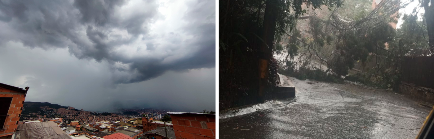 Laureles, Belén y El Poblado fueron algunas de las zonas donde más fuerte llovió. /FOTOS: ANDRÉS GARCÍA Y CORTESÍA