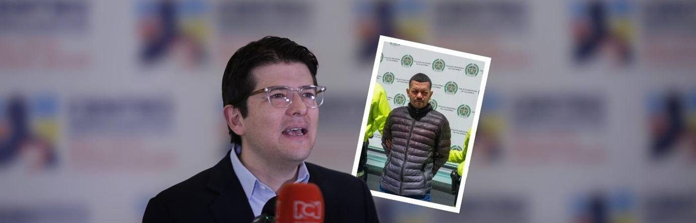 A la izquierda, el entonces precandidato Miguel Uribe Turbay. A la derecha, alias Chipi, quien habría tenido contacto con el supuesto escolta. FOTOS: COLPRENSA