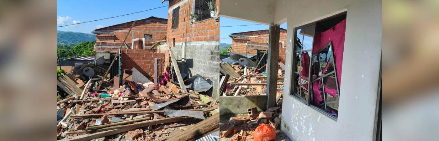 Así quedaron las viviendas en Tarazá tras la explosión. FOTO: NP NOTICIAS