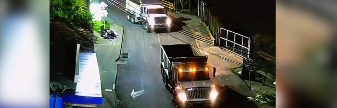 Las volquetas fueron seguidas a través del sistema de cámaras hasta Aranjuez. FOTO: CORTESÍA POLICÍA METROPOLITANA