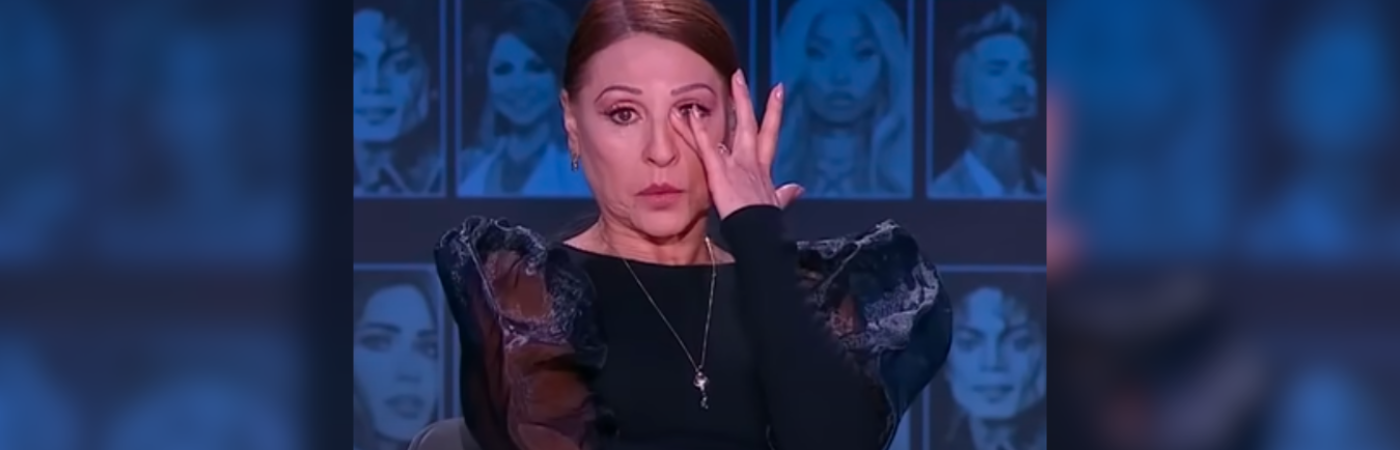 Amparo Grisales lloró durante una presentación. /FOTO: TOMADA DE VIDEO