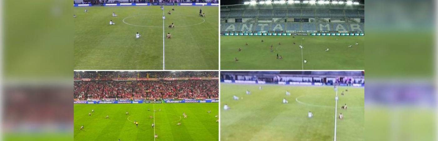 De forma pacífica protestaron los futbolistas en Colombia por inconformidades con la Dimayor y la Federación Colombiana de Fútbol. /FOTO: X @Borda_analista