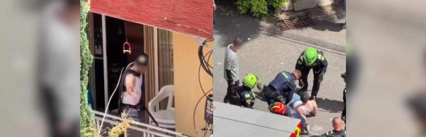 Un policía fue herido con un machete por un hombre en Envigado. FOTO: GENTEENVIGADO