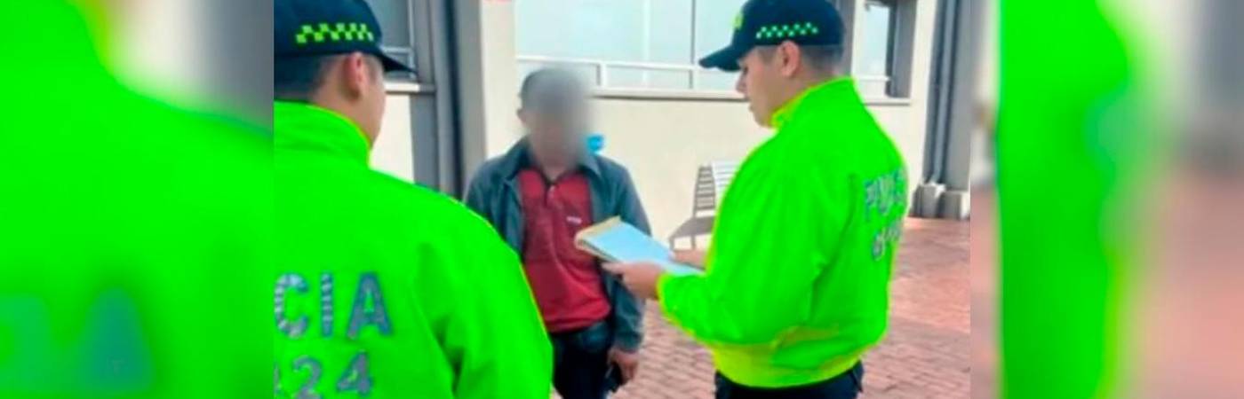 La captura del presunto agresor. /FOTO: CORTESÍA POLICÍA BOGOTÁ
