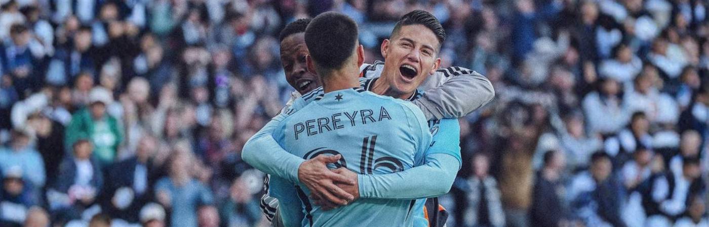 James Rodríguez celebrando asistencia en partido frente a Austin FC. FOTO: CORTESÍA MINNESOTA FC