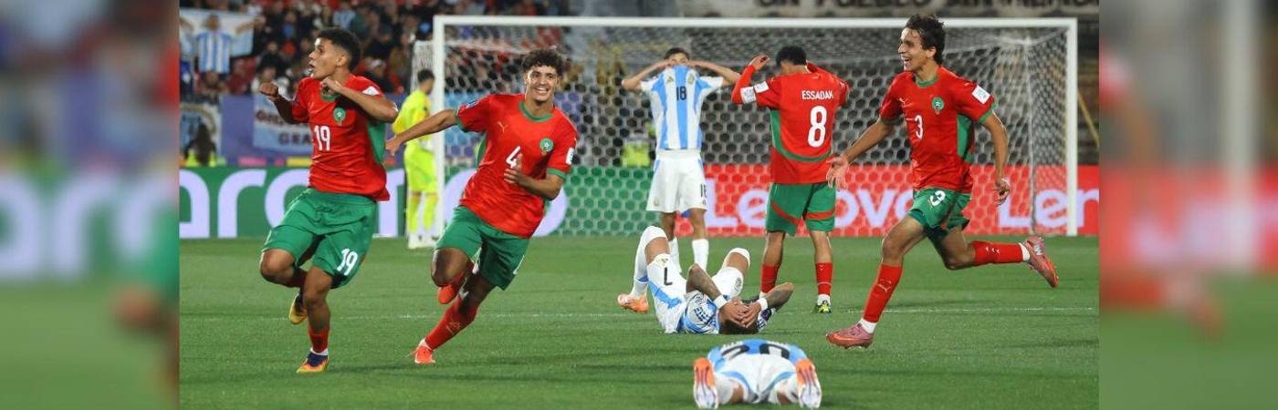 Marruecos celebró su título ante los argentinos, que eran los favoritos para ser campeones. / FOTO: REDES SOCIALES