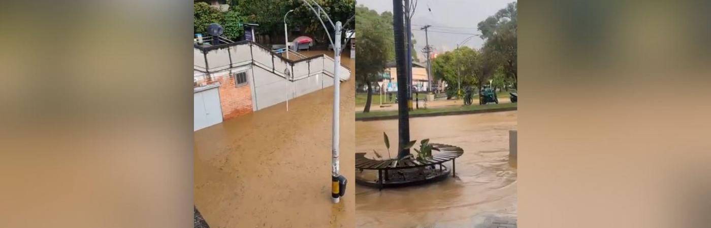 Inundaciones en el Poblado. FOTO: CORTESÍA DENUNCIAS ANTIOQUIA