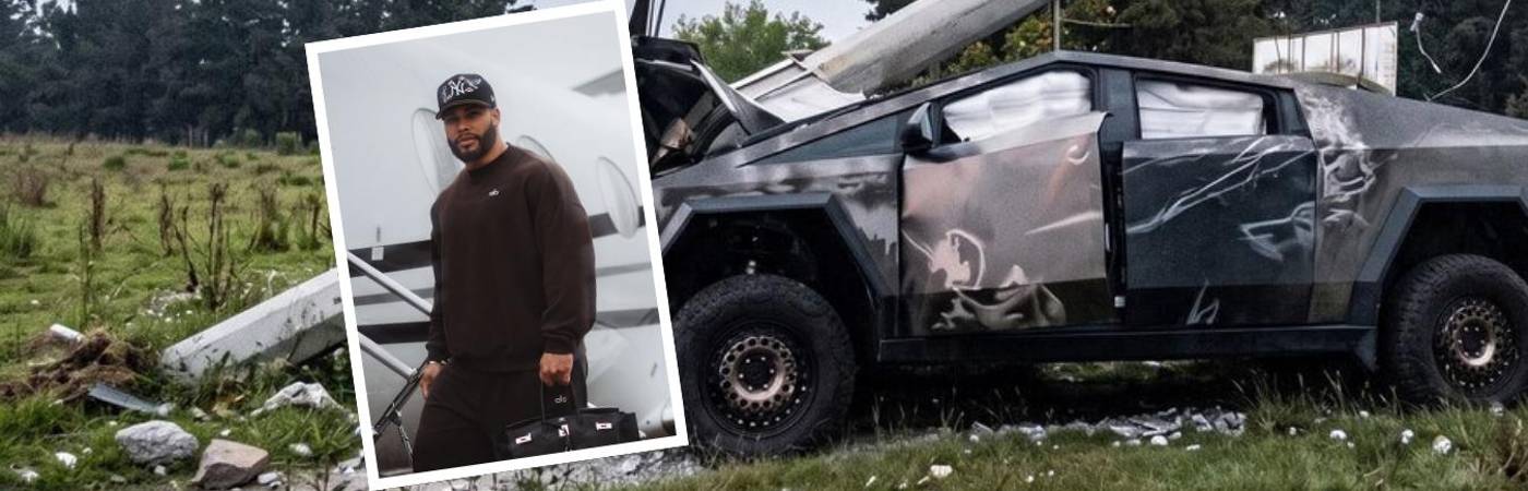 Él es Anderson Osuna, conductor y dueño del Tesla Cybertruck chocado el pasado lunes, 19 de octubre, en Llanogrande. FOTOS: TOMADA DE X @COLOMBIAOSCURA (TESLA) E IG @ANDERSON0SUNA (DETALLE)