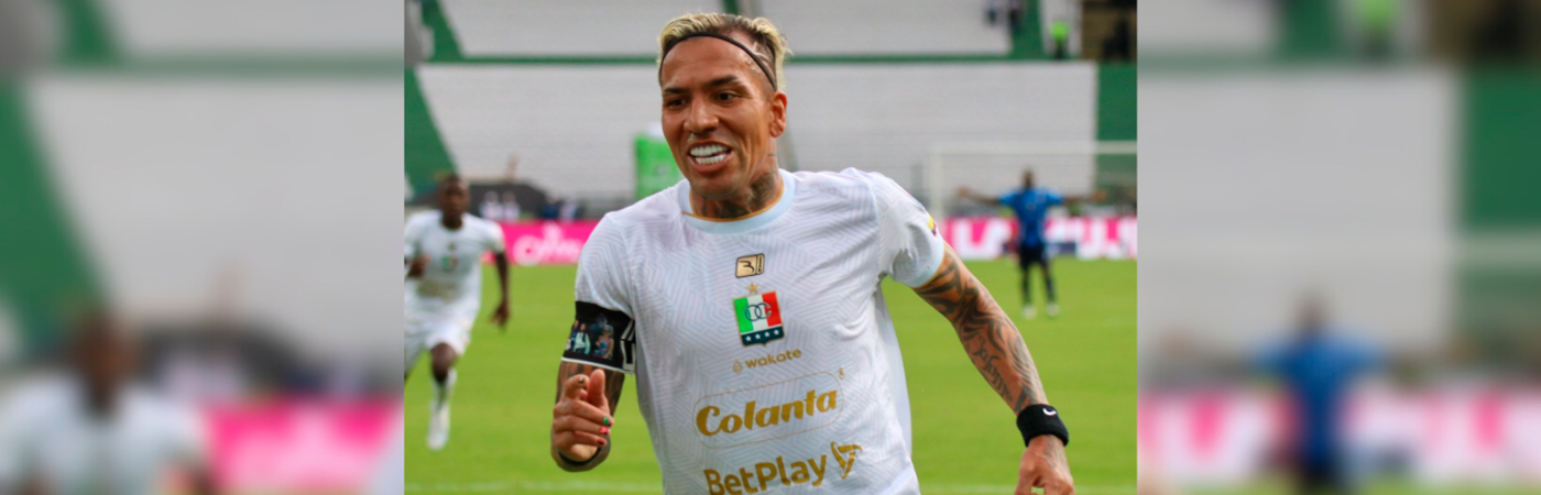 Dayro Moreno, el héroe de la noche en la victoria de Once Caldas 0-2 sobre Independiente del Valle. / FOTO: X @oncecaldas