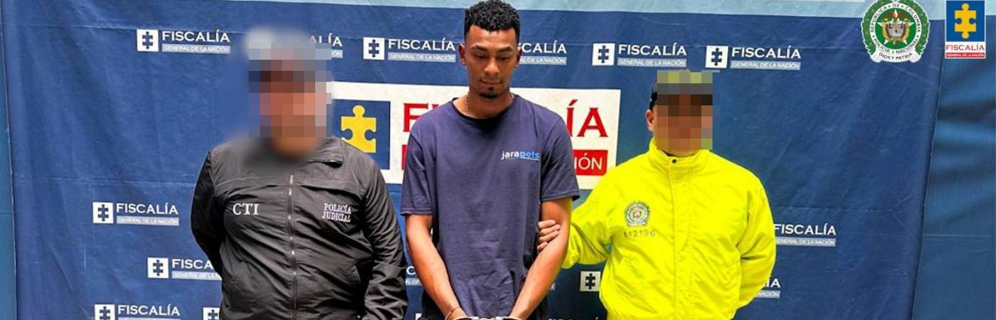 Capturado por ser el presunto responsable del homicidio de un estilista en la comuna 13. FOTO: CORTESÍA FISCALÍA