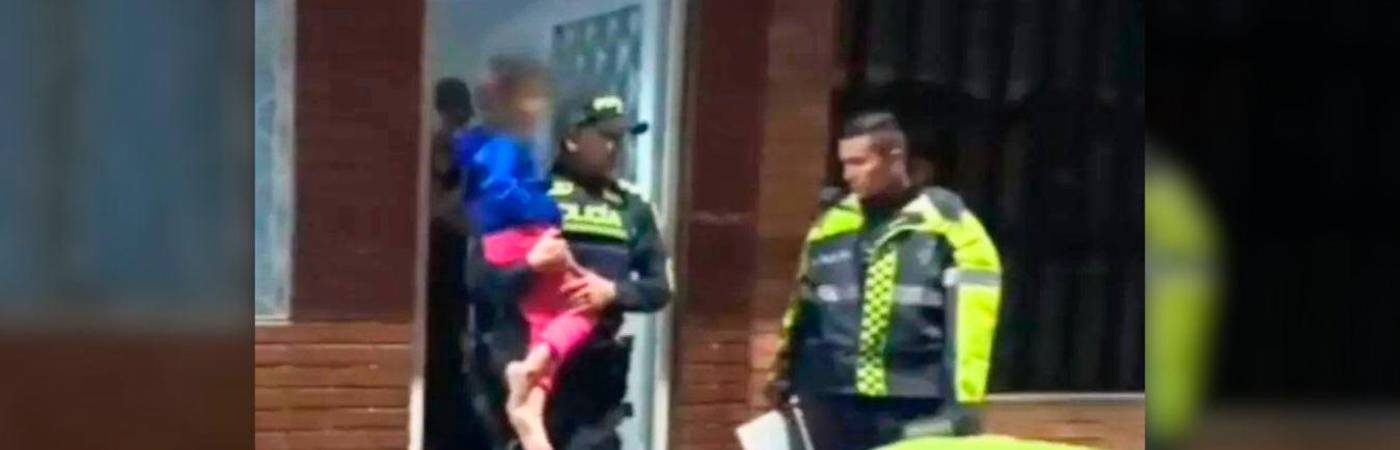 La niña estaba en situación de abandono. FOTO: Captura de video Policía Nacional