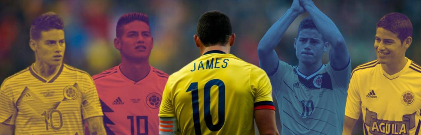James Rodríguez en sus diferentes participaciones con la Selección Colombia. FOTOS: COLPRENSA
