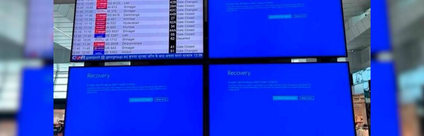 Las pantallas se volvieron azules y no arrancaban. /FOTO: X @MundoEConflicto