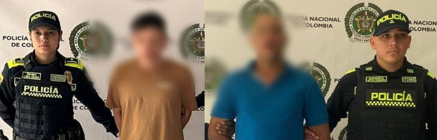 Joven de 19 años capturado (izquierda) y hombre de 55 años (derecha). FOTOS: CORTESÍA SECRETARÍA DE SEGURIDAD Y CONVIVENCIA