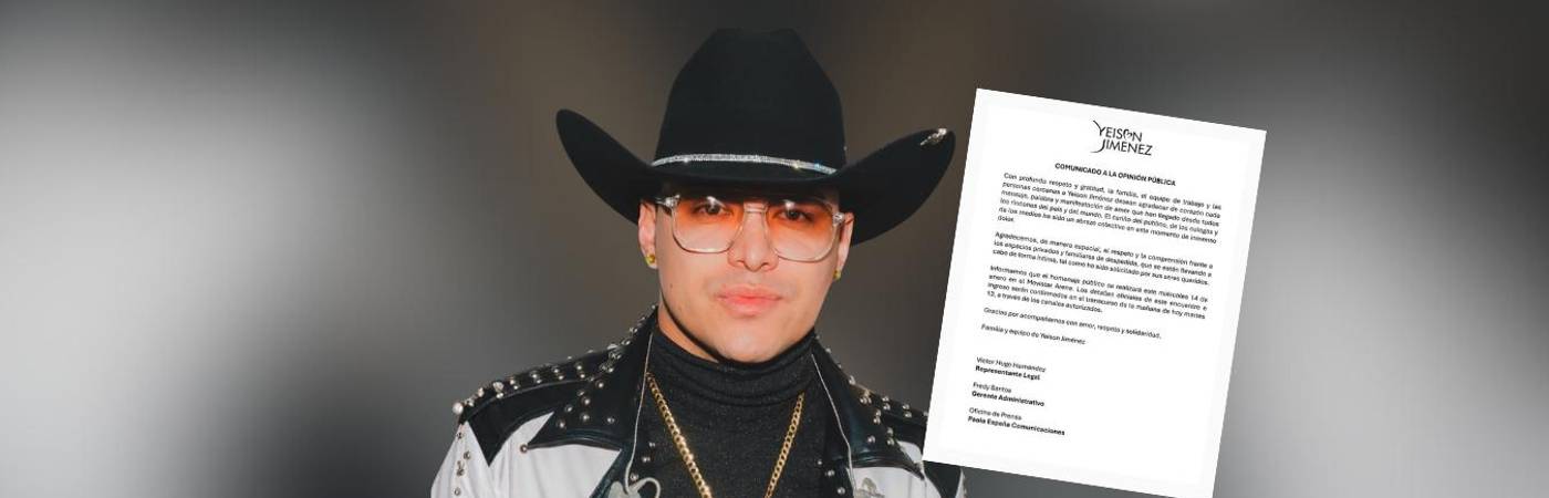 Anuncian homenaje a Yeison Jiménez. FOTO: INSTAGRAM @yeison_jimenez