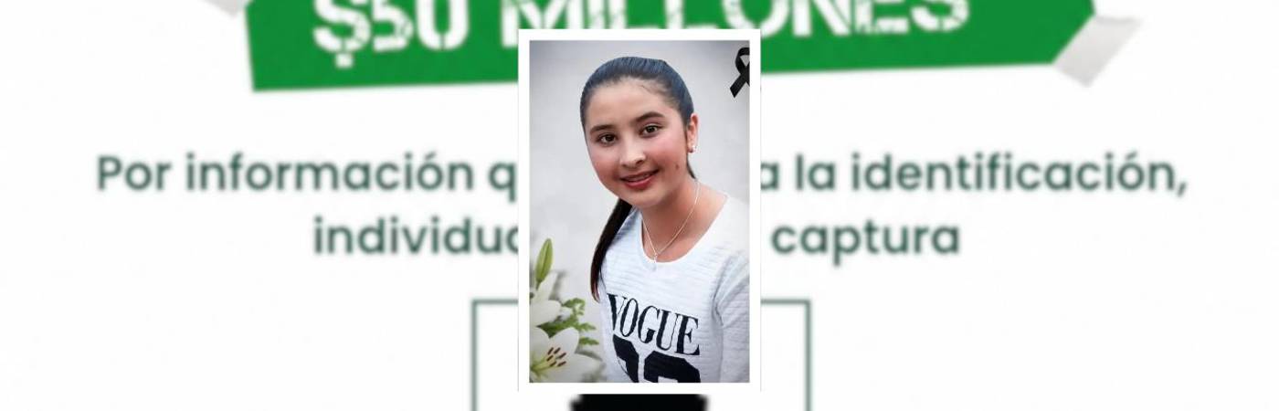 Recompensa por homicidio de Valentina Cardona Henao. FOTOS: GOBERNACIÓN DE ANTIOQUIA (FONDO) Y CORTESÍA (DETALLE)